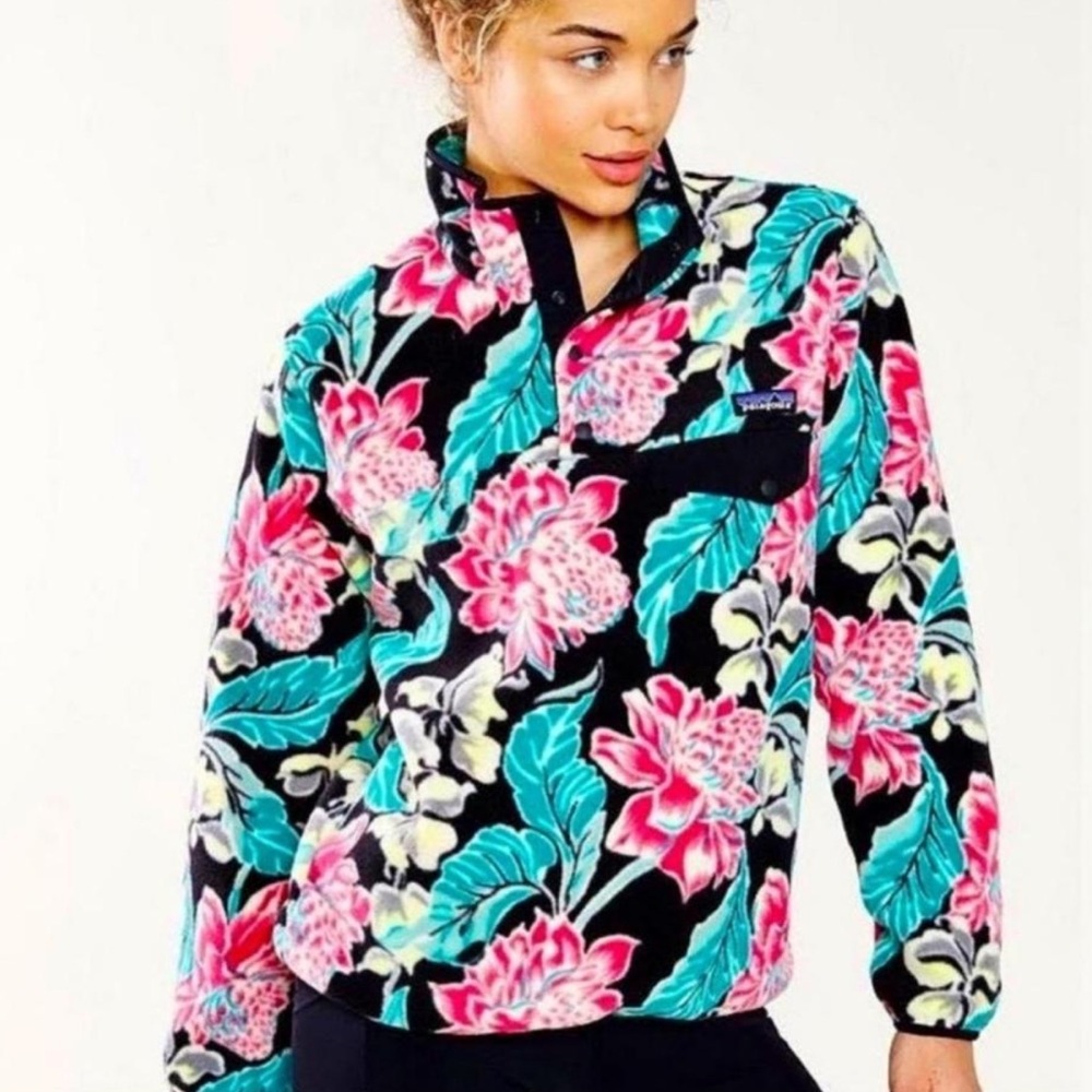Patagonia Synchilla Snap-T Floral Fleece Pullover